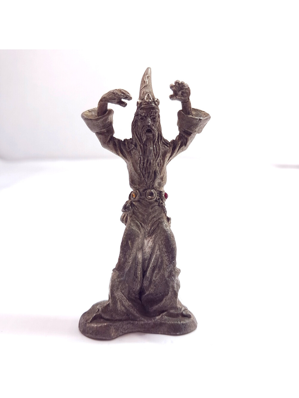 Vintage Gallo Daley Wizard Pewter figurine 11-89 1989 ruby stone miniature